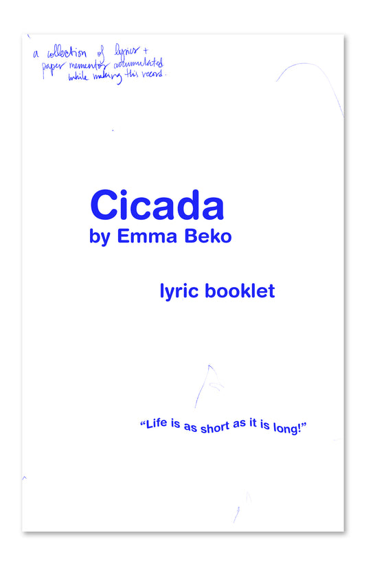 Cicada lyric booklet